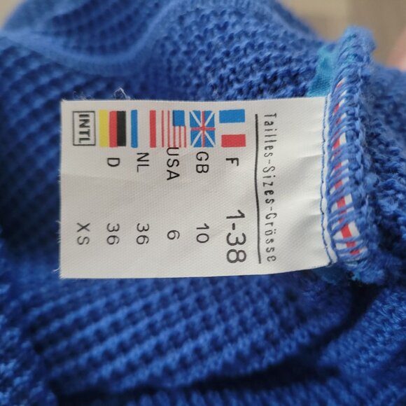 Saint James Blue Waffle Knit Jacket With Buckle Closures Size 6 - Picture 9 of 9